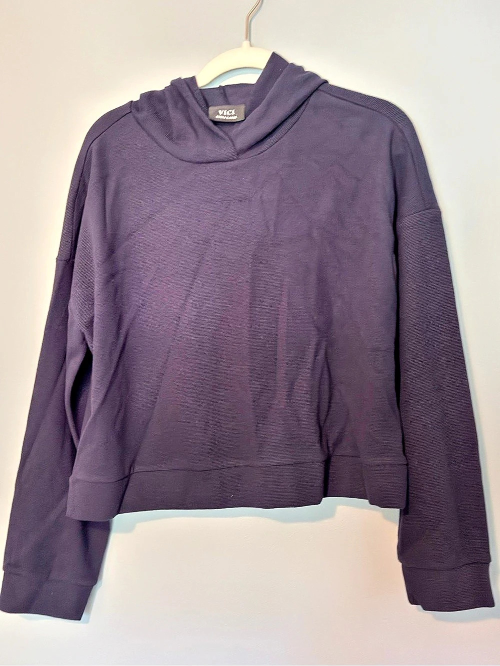 VICI Waffle Knit Hoodie in Navy Like New